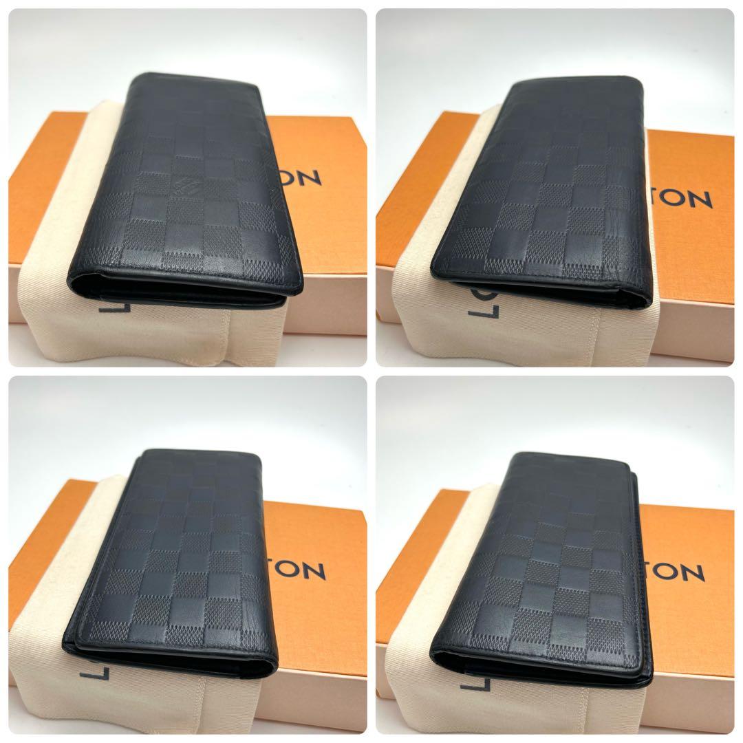 鑑定済 ルイヴィトン ダミエアンフィニ 16枚カード ダークブルー ブラザ