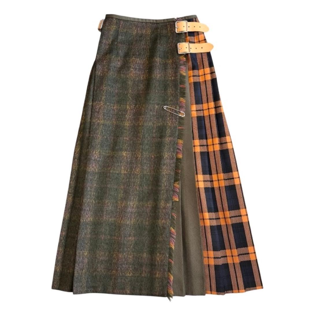 美品 オニールオブダブリン マルチコンビネーションキルト ラップスカート