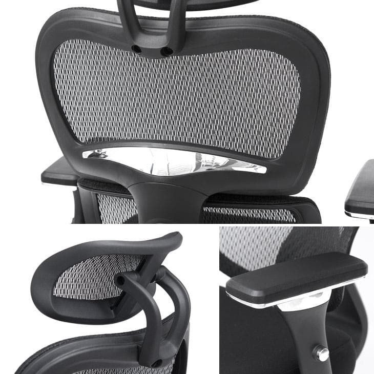 フットレスト付き 4Dアームレスト オフィスチェア 座面スライド