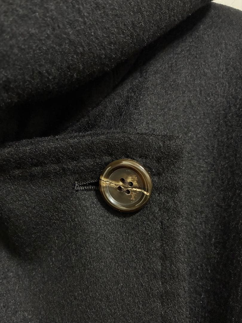 極美品７号イネドINED カシミヤ100%ラップコート 黒　冠婚葬祭フォーマル