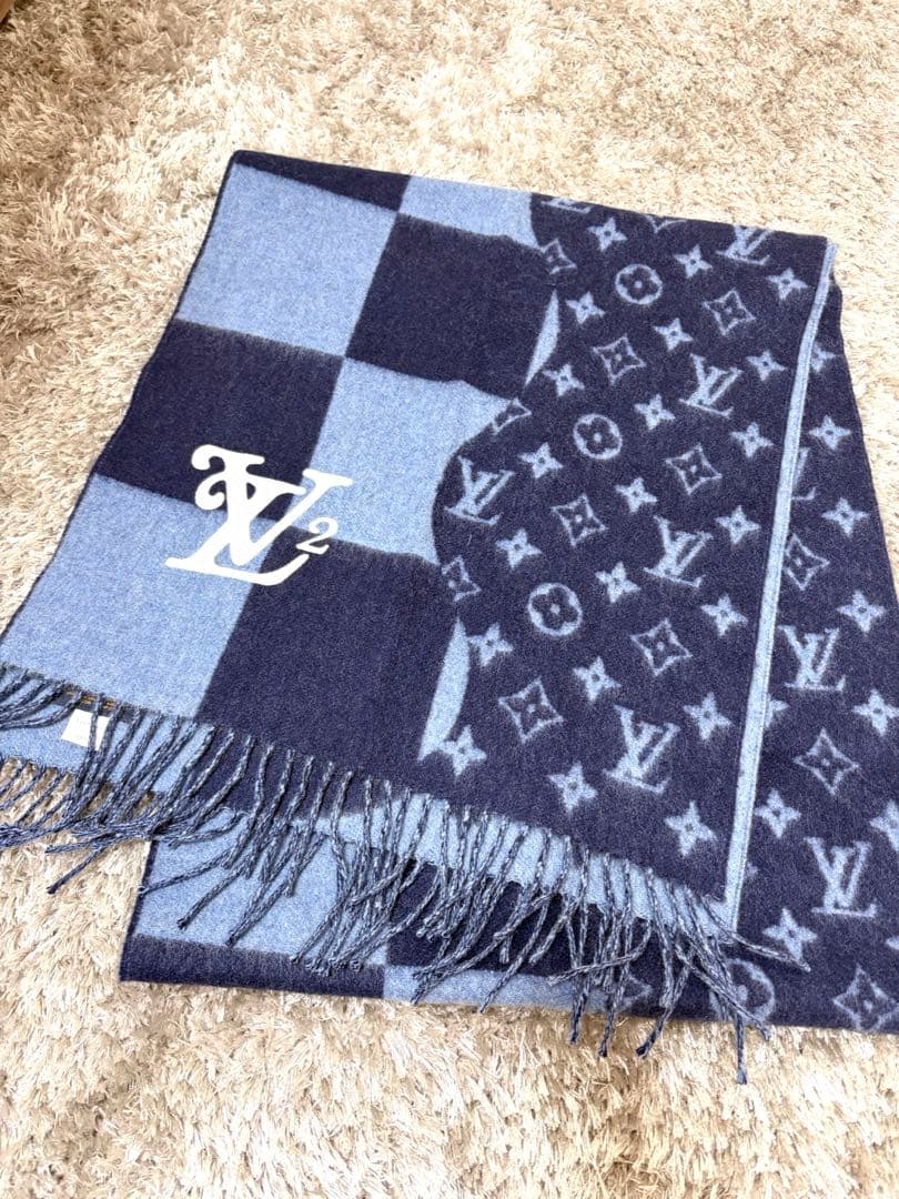 Louis Vuitton 限定品 ネイビー マフラー