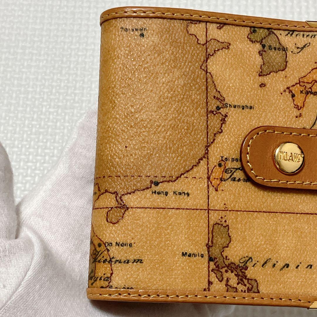 未使用PRIMA CLASSE プリマクラッセ 二つ折り財布　世界地図　クリップ