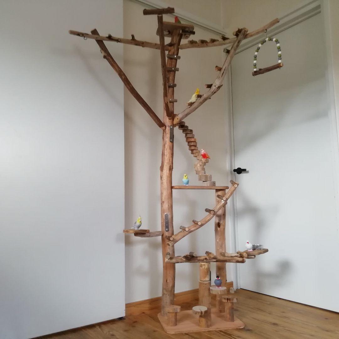 瑛 バードアスレチックジム大型 天然木 自然木 流木 止まり木 インコ