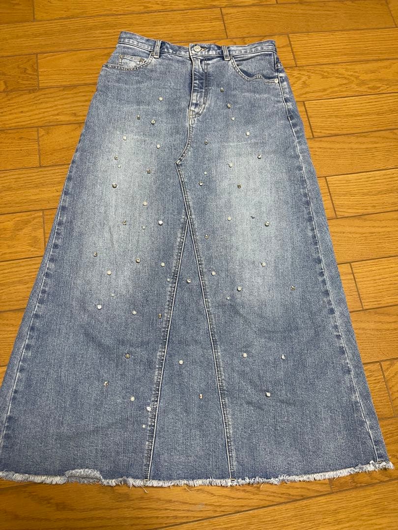 LOUNIE パールつきデニムスカート
