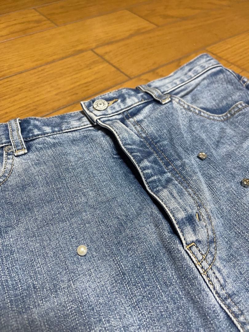 LOUNIE パールつきデニムスカート