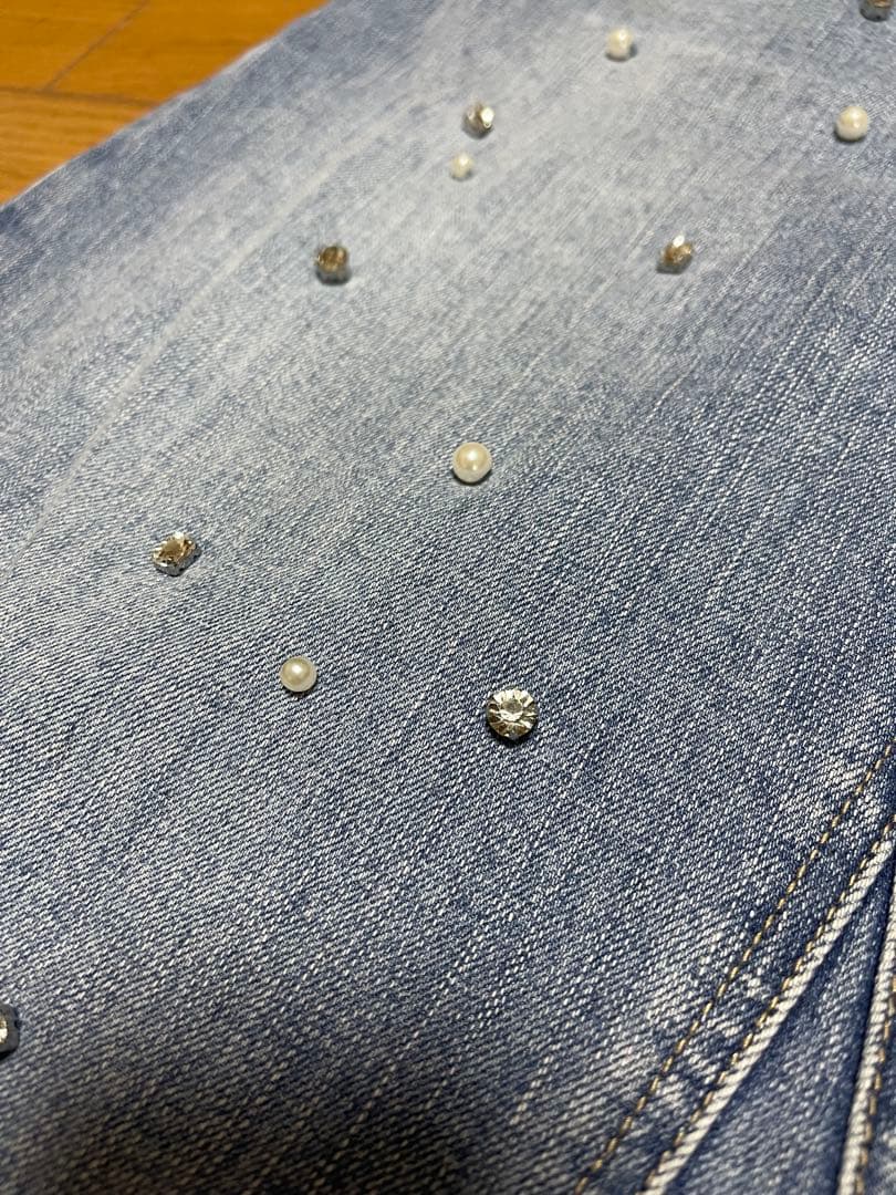 LOUNIE パールつきデニムスカート