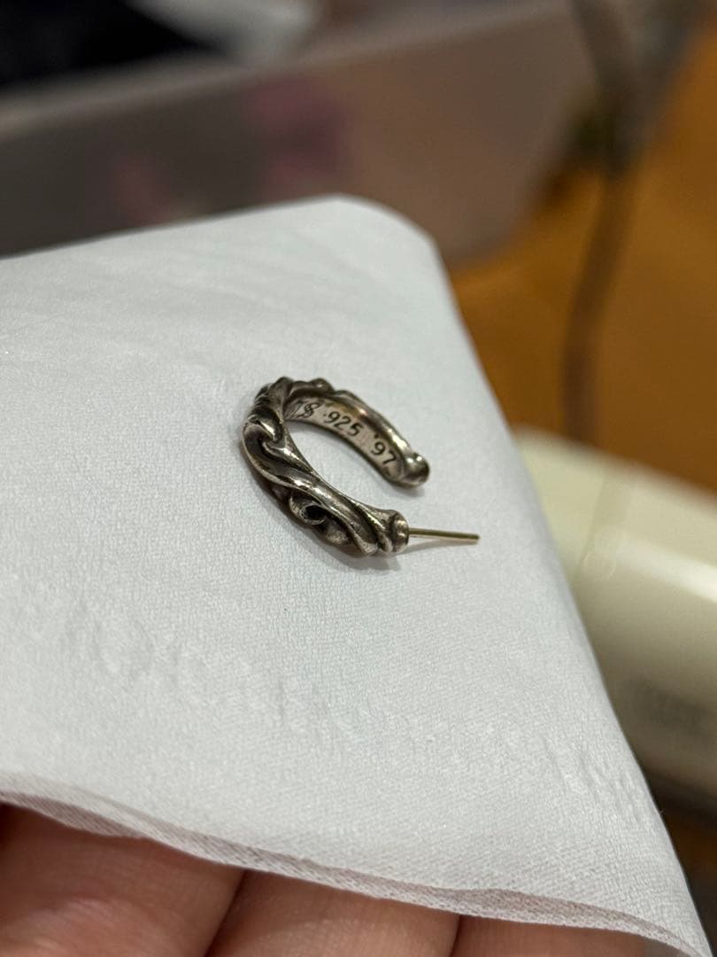 CHROME HEARTS シルバー ツイストピアス(片耳用)