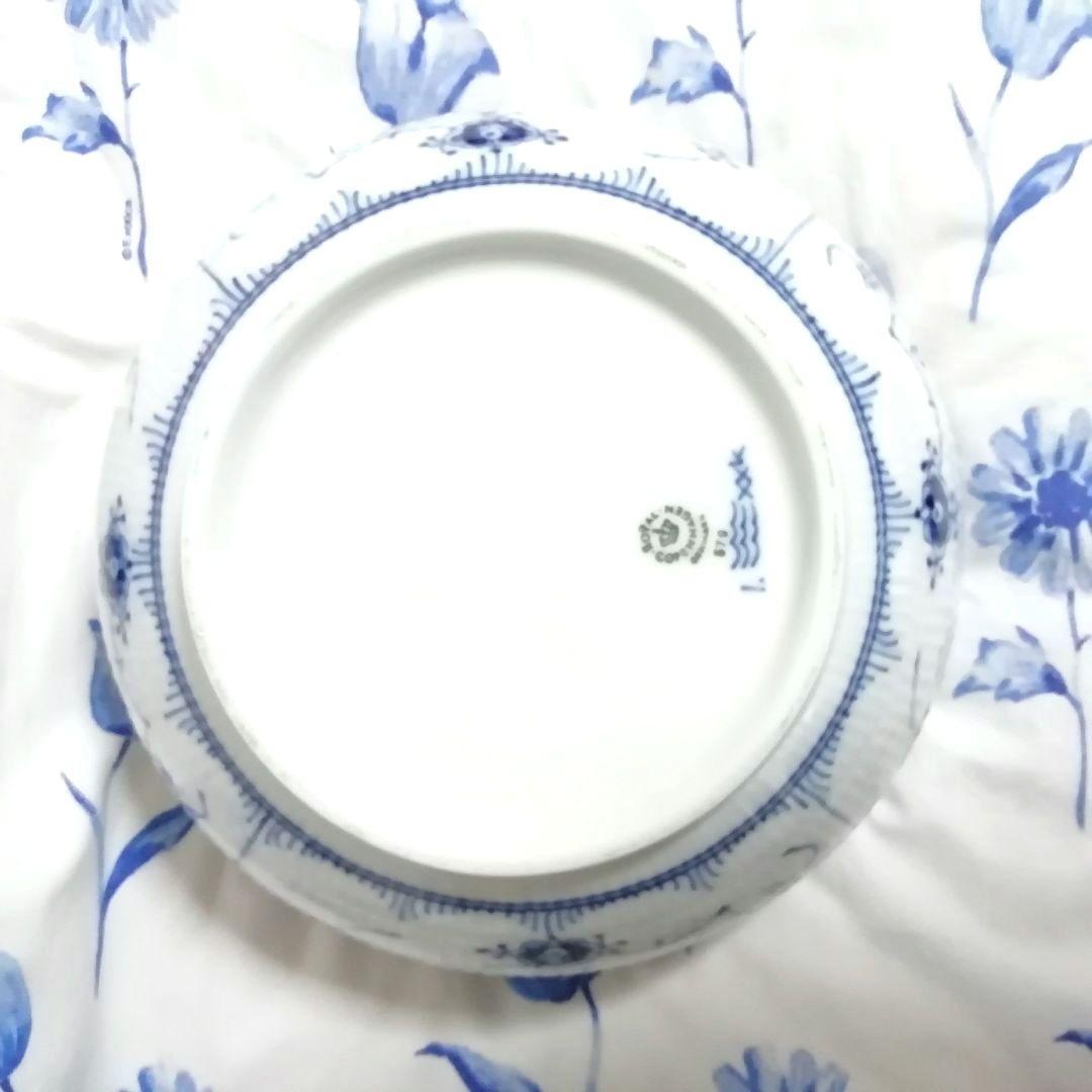 ロイヤルコペンハーゲン ボウル ハーフレース 大きい　ブルーフルーテッド