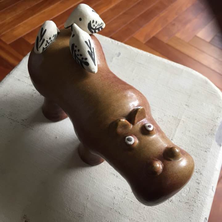 《難あり特価》《希少》Lisa Larson/STORA ZOO (カバと鳥)