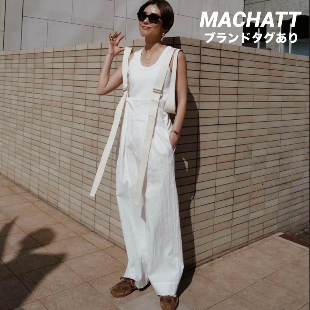 machatt 2way サロペット　ホワイト　マチャット　パンツ