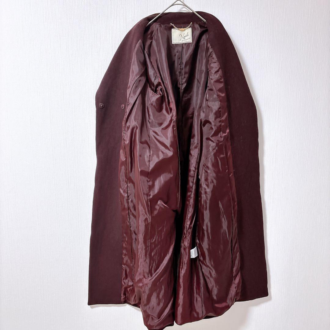 Noela ノエラ　ショールカラーロングコート　ボルドー　バーガンディー