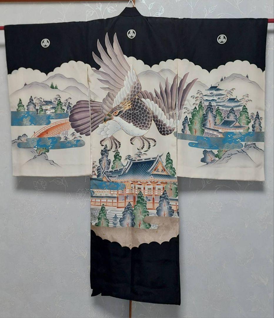 NA922アンティーク子供着物正絹着丈97センチ裄丈47センチ美品綺麗