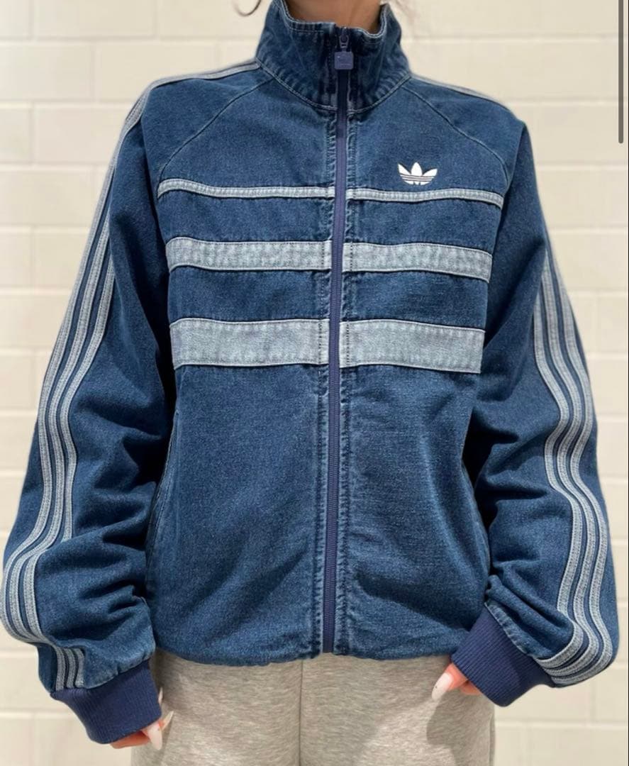 新品アディダス　ブルーデニム　ジャージ　トラックトップ　ジャケット　ジャンバー