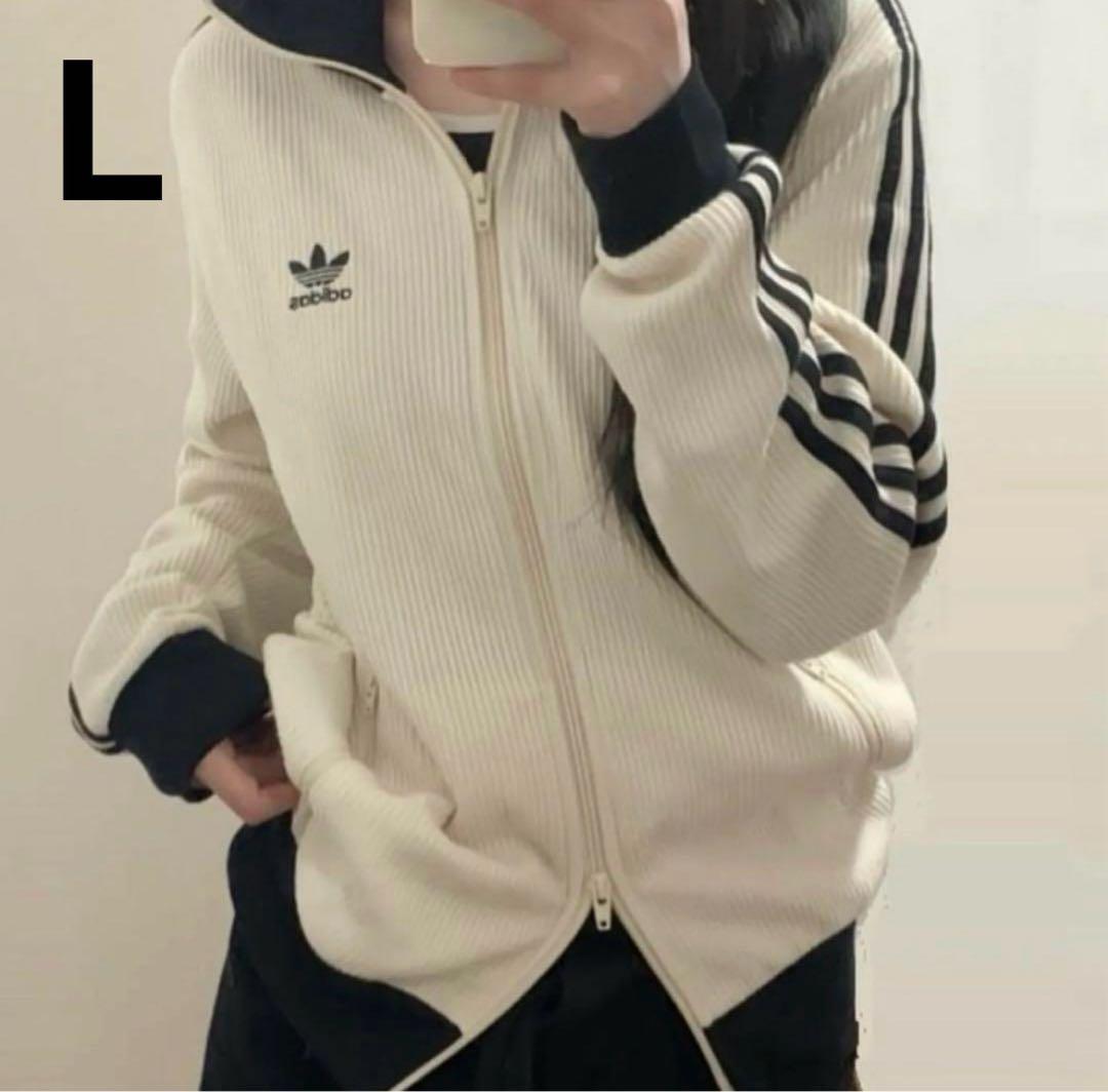 アディダス adidas ワッフル　トラックジャケット Lサイズ　ホワイト　本物