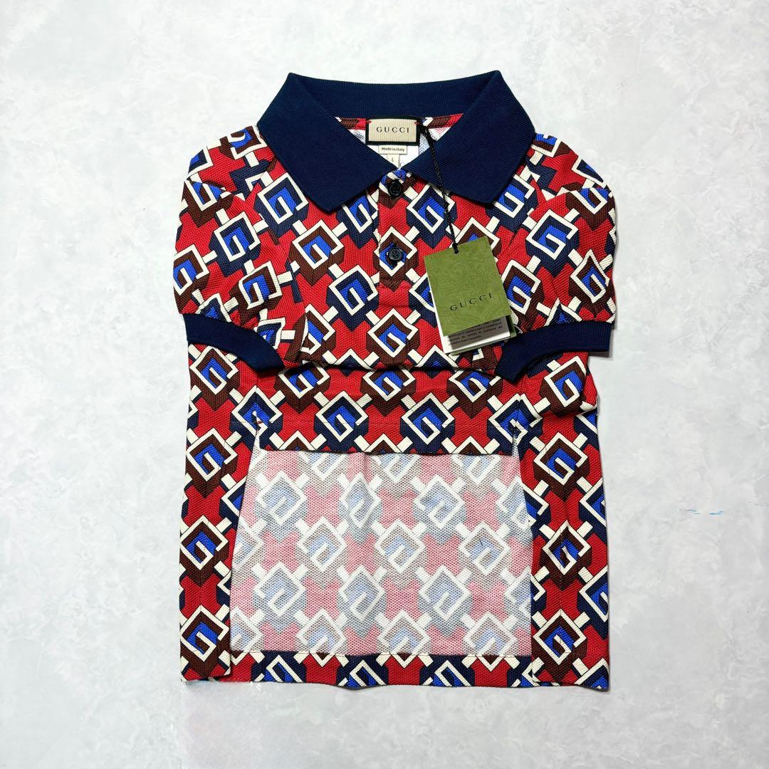新品 グッチ G ジオメトリック ドッグ Tシャツ ドッグウェア モノグラム L