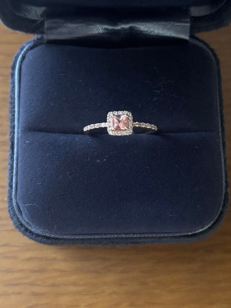 レイジースーザン　K10 ピーチトパーズリング　9-11号