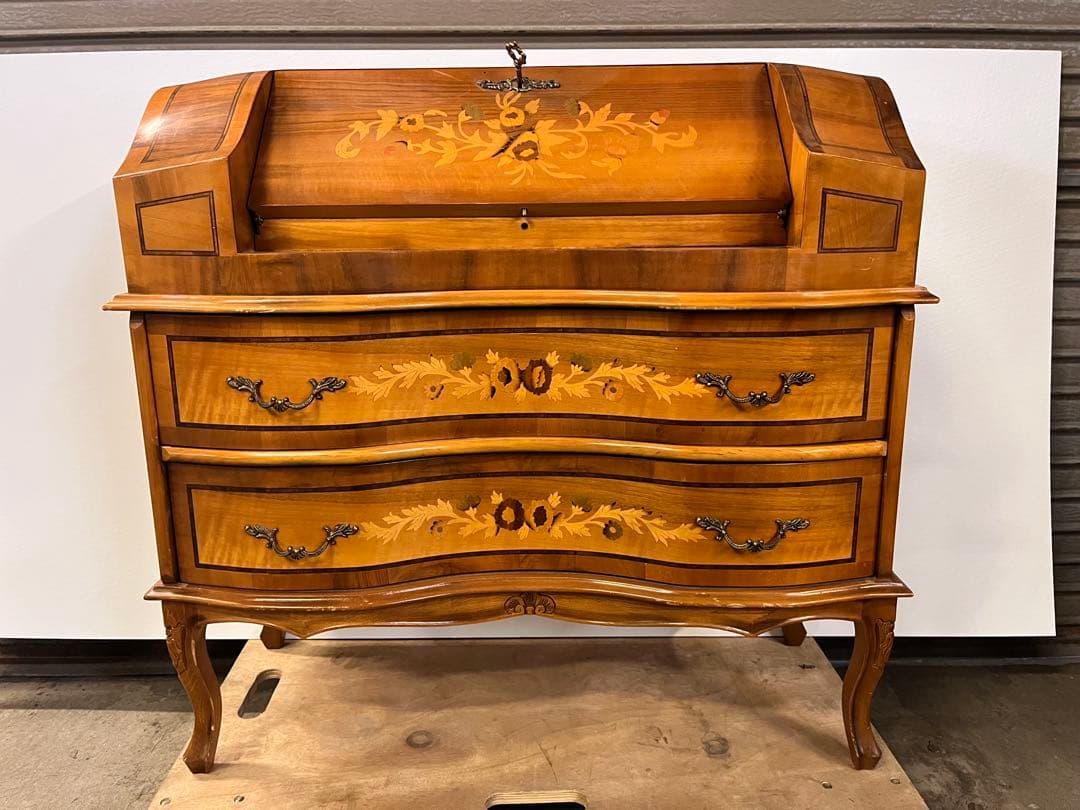 イタリア家具　象嵌　ライティングビューロー　アンティーク　デスク　北欧　机