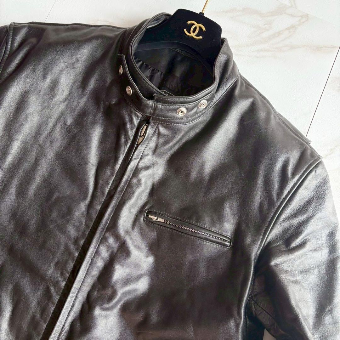 希少4L◆美品 HORN WORKS バッファローレザー シングル ライダース