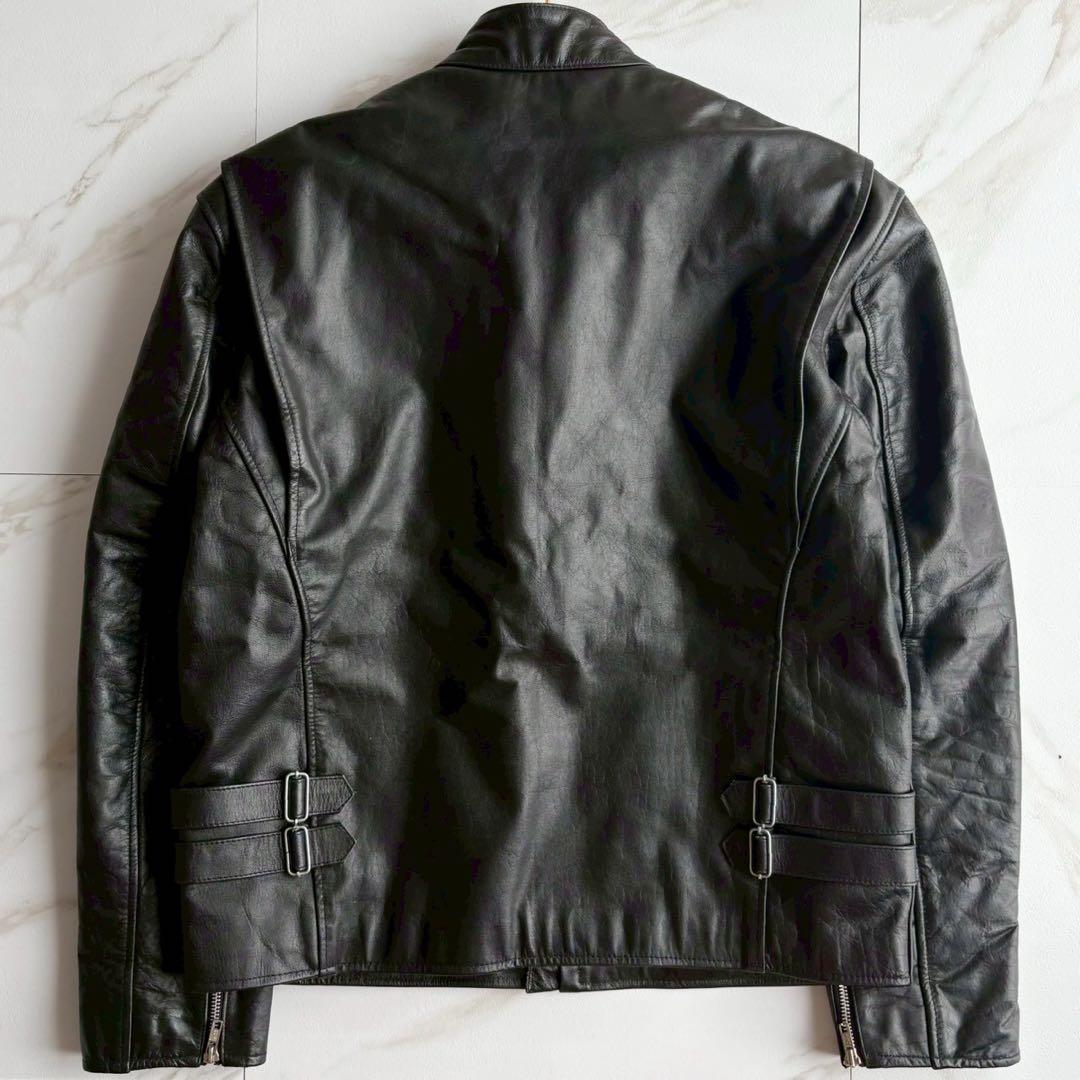 希少4L◆美品 HORN WORKS バッファローレザー シングル ライダース