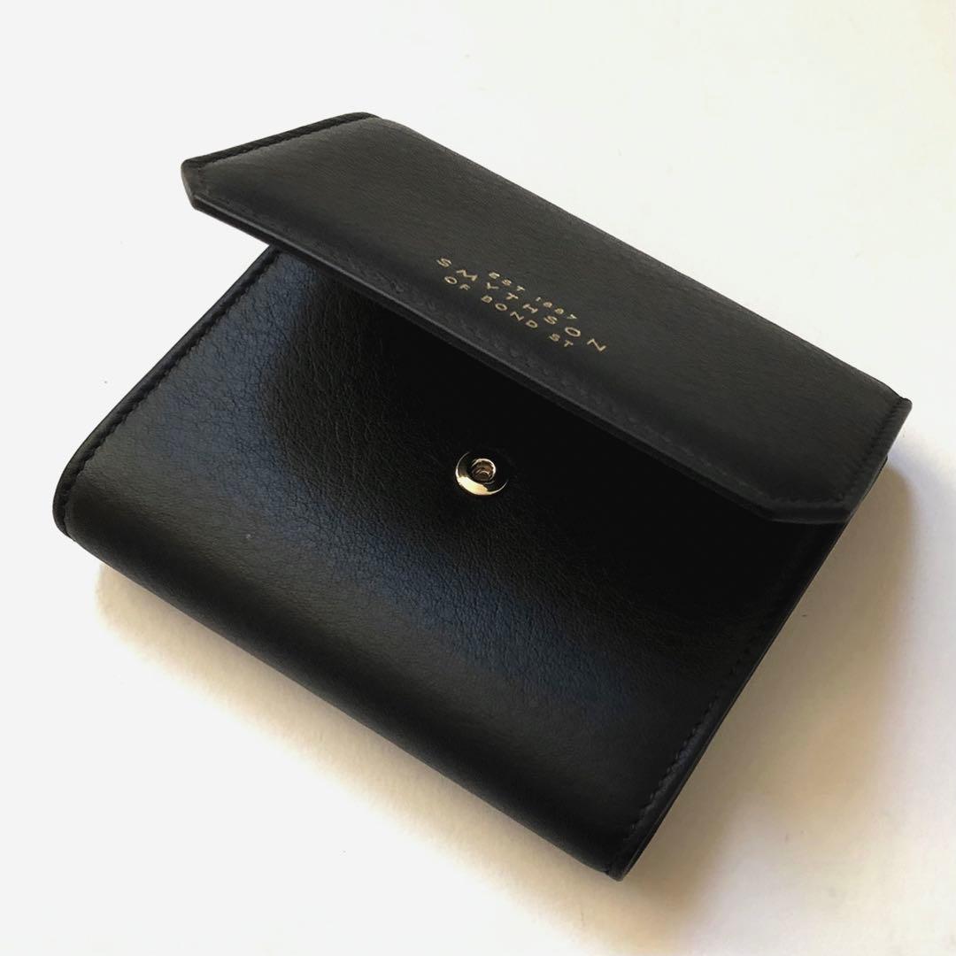 新品 SMYTHSON スマイソン ブラック 黒 コンパクト ウォレット 財布