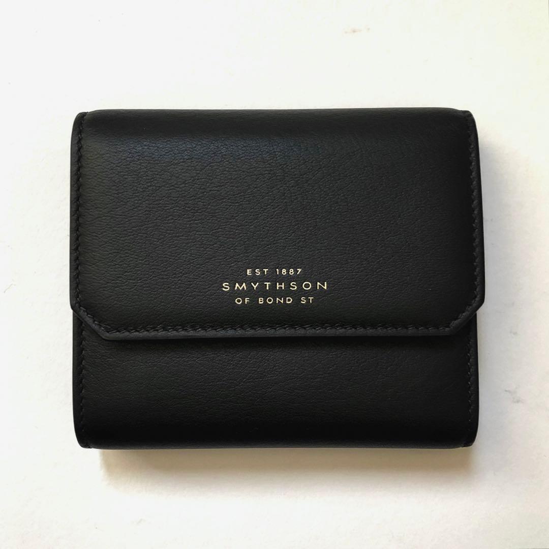 新品 SMYTHSON スマイソン ブラック 黒 コンパクト ウォレット 財布
