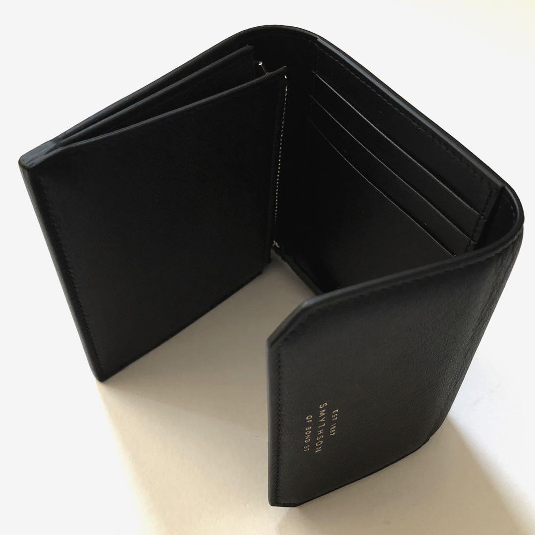 新品 SMYTHSON スマイソン ブラック 黒 コンパクト ウォレット 財布