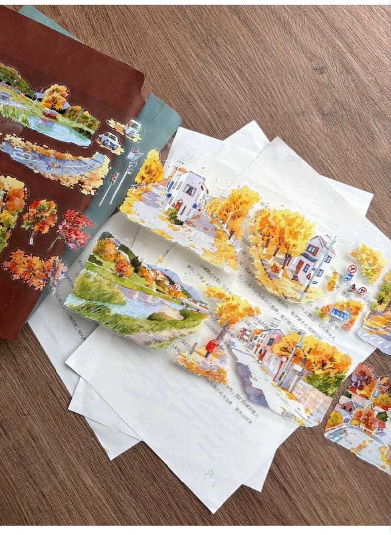 自元素文创《渐浓秋意》海外マスキングテープ　マステ 【2624】