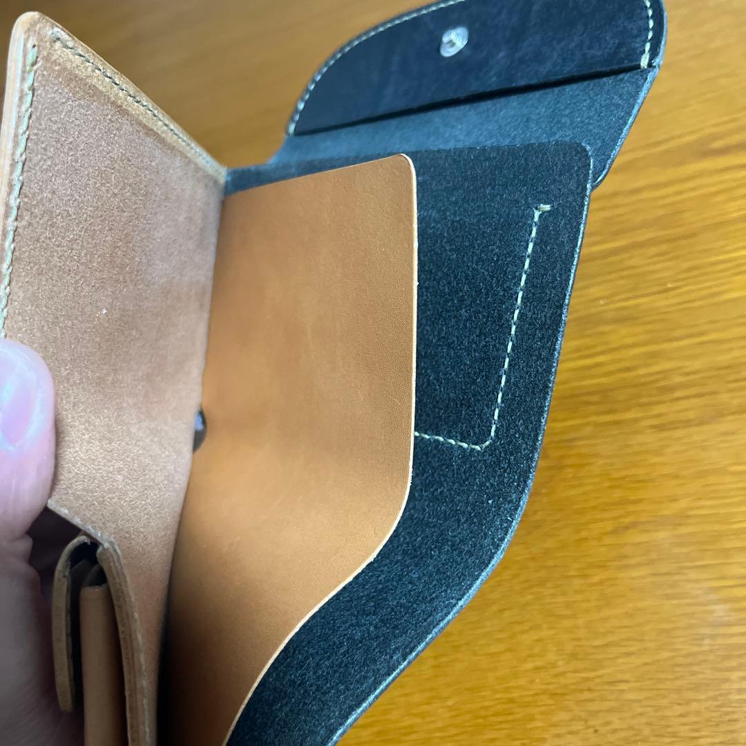 LEATHER&SILVER MOTO 三つ折り財布 黒