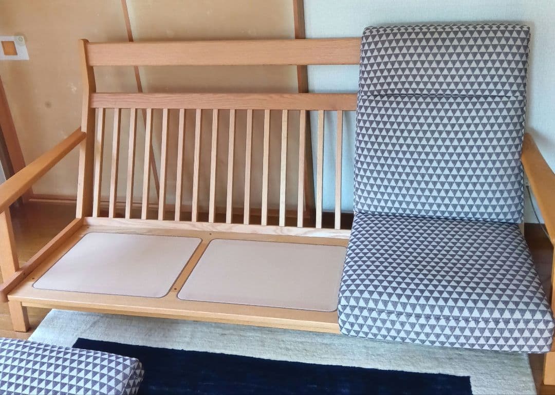 【引取限定・名古屋市】NAGANO ナガノ 3人掛ソファ＋スツー