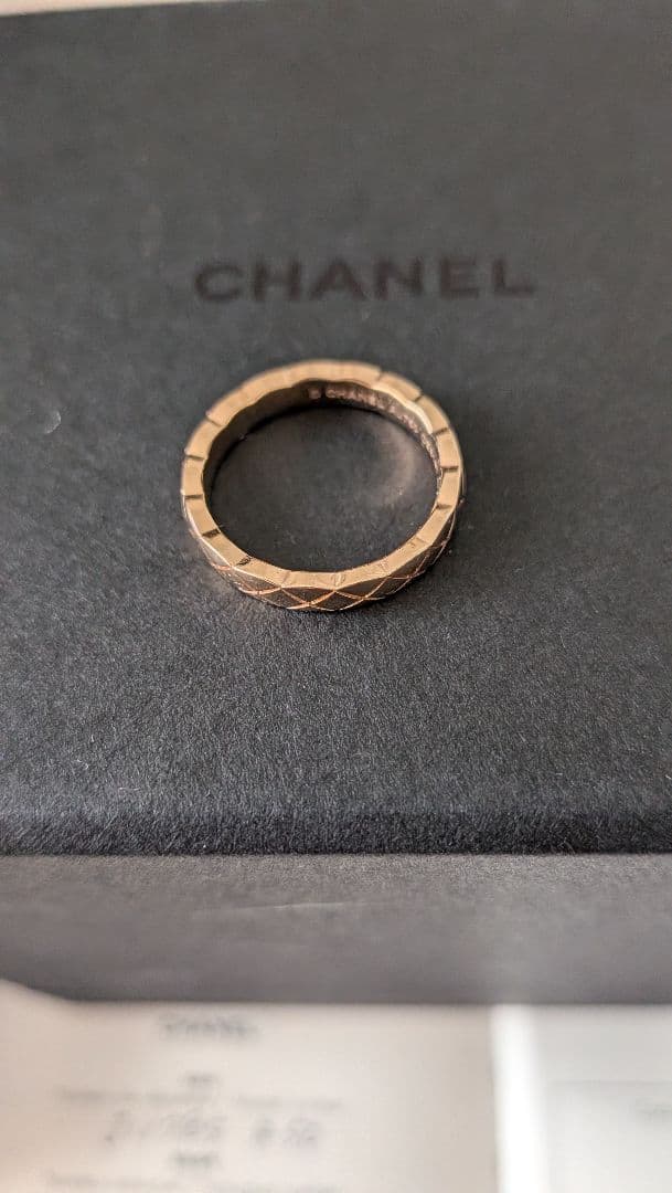 CHANEL ココクラッシュ　ミニ　リング　ベージュゴールド　サイズ50
