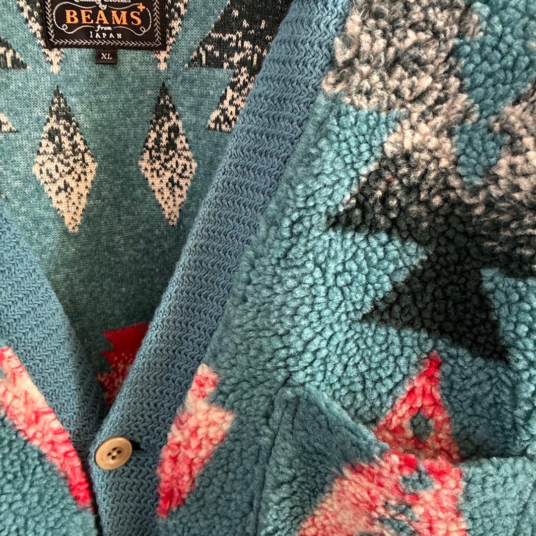 ビームスプラス　ボアカーディガン　XL