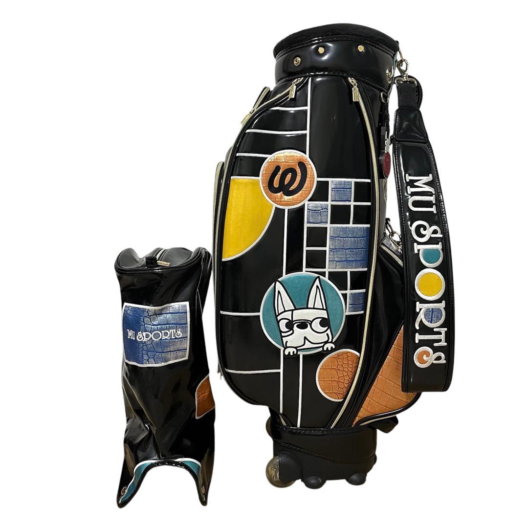 希少 M.U SPORTS MU スポーツ キャディバッグ エナメル ブラック