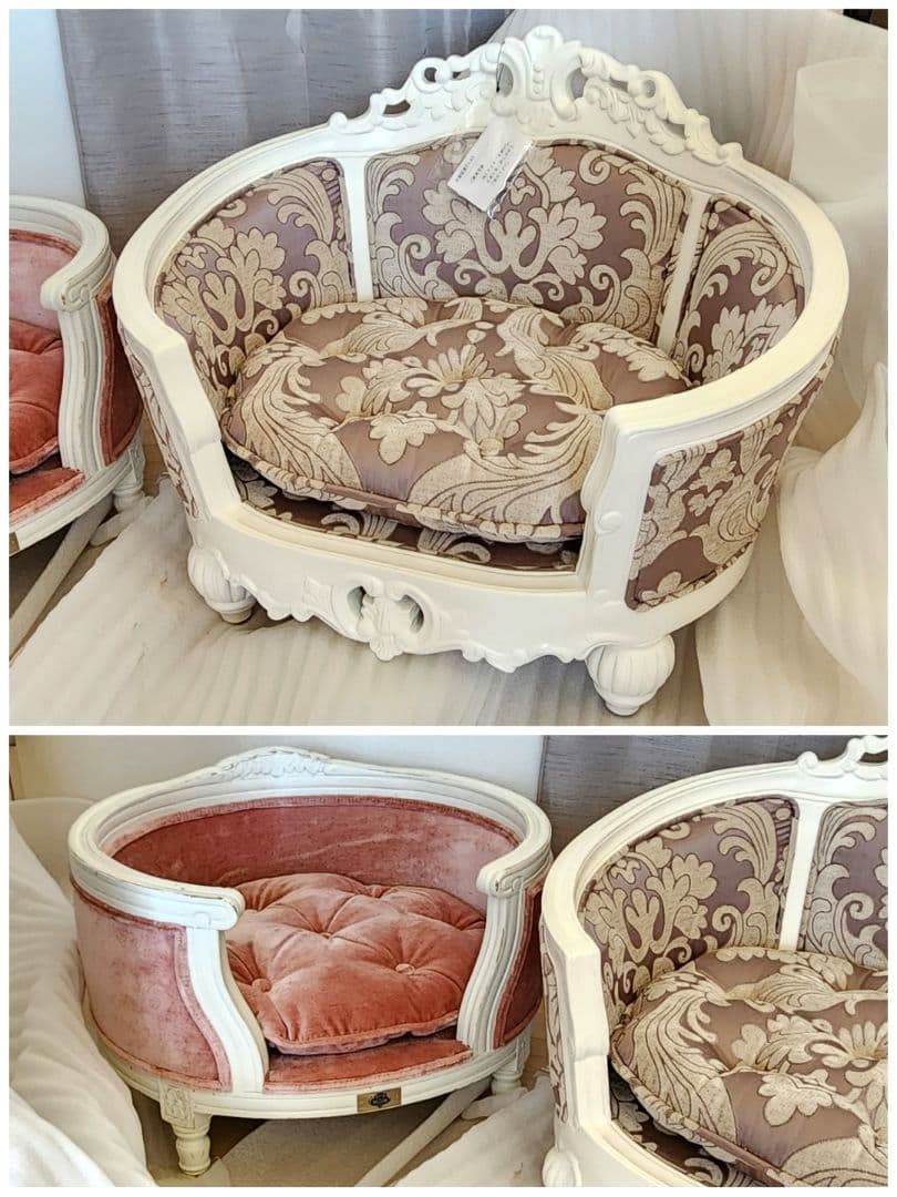 高級 フレンチ ロココ ミニ ソファー 飾り スーパードルフィー 子供 ペット