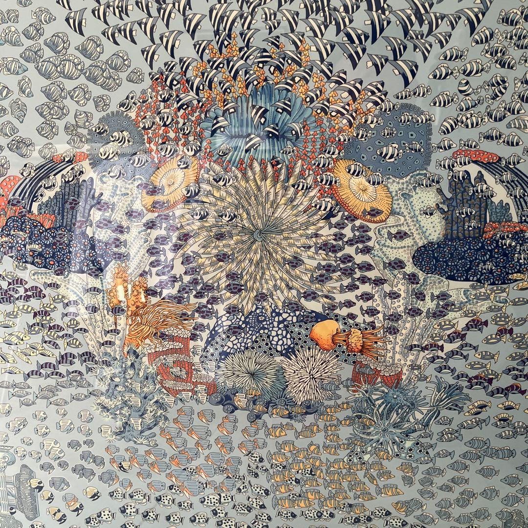 エルメス カレ90 スカーフ 額装品 大西洋の出会い デザイン アート作品