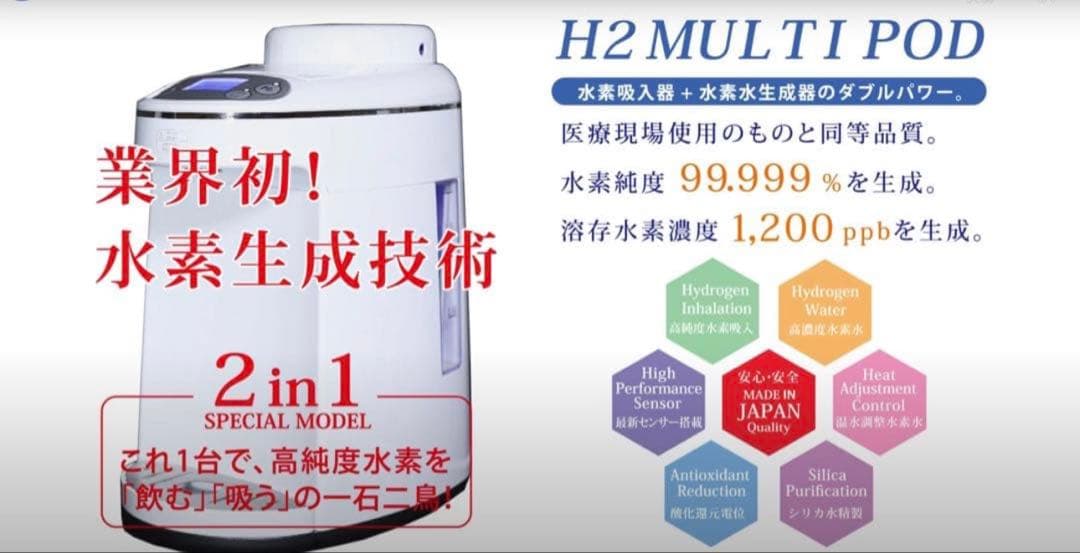 水素生成器 H2マルチポッドの精製水フィルター, シリカケース　２個セット　新品