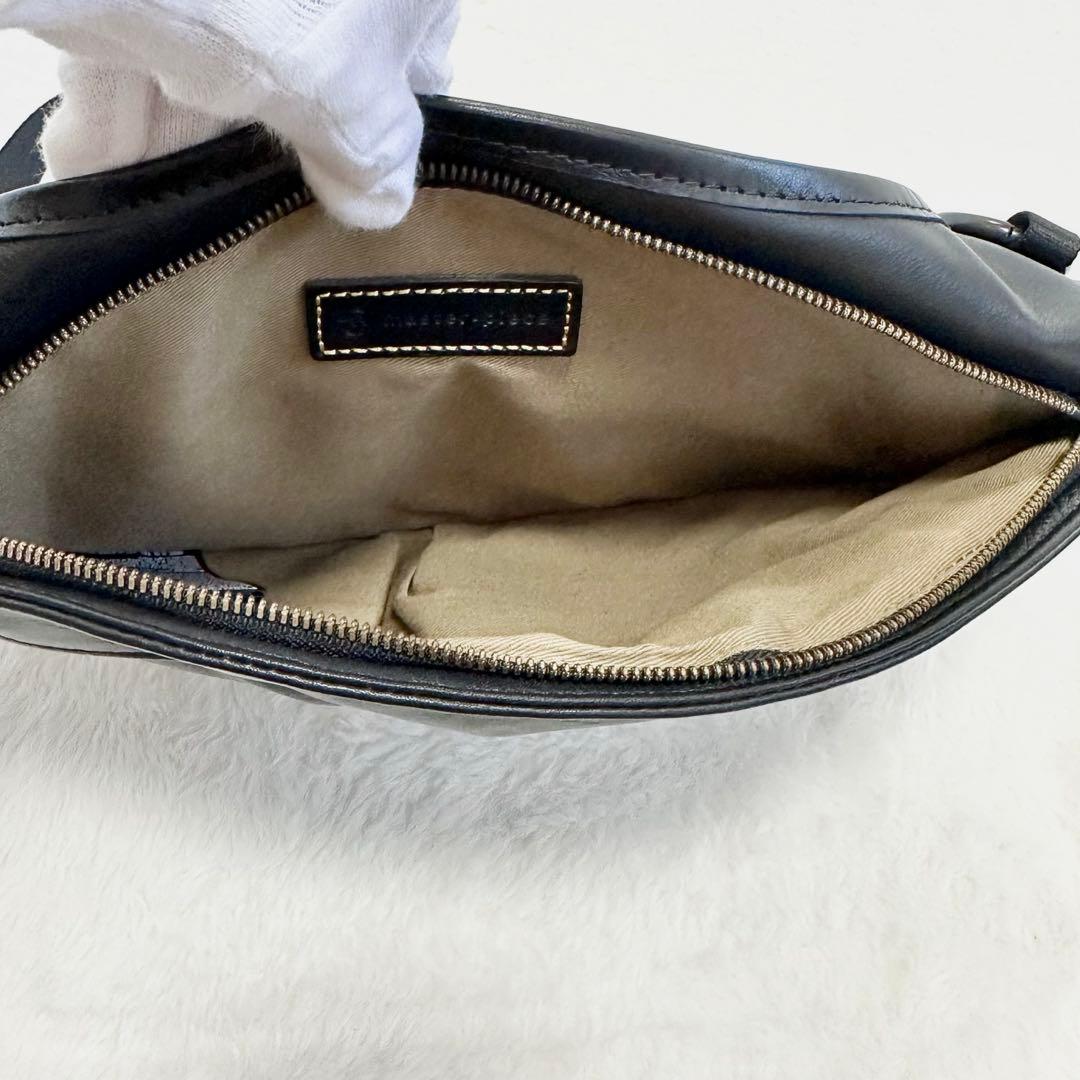 美品✨マスターピース スリングバッグ ボディバッグ レザー ブラック メンズ L