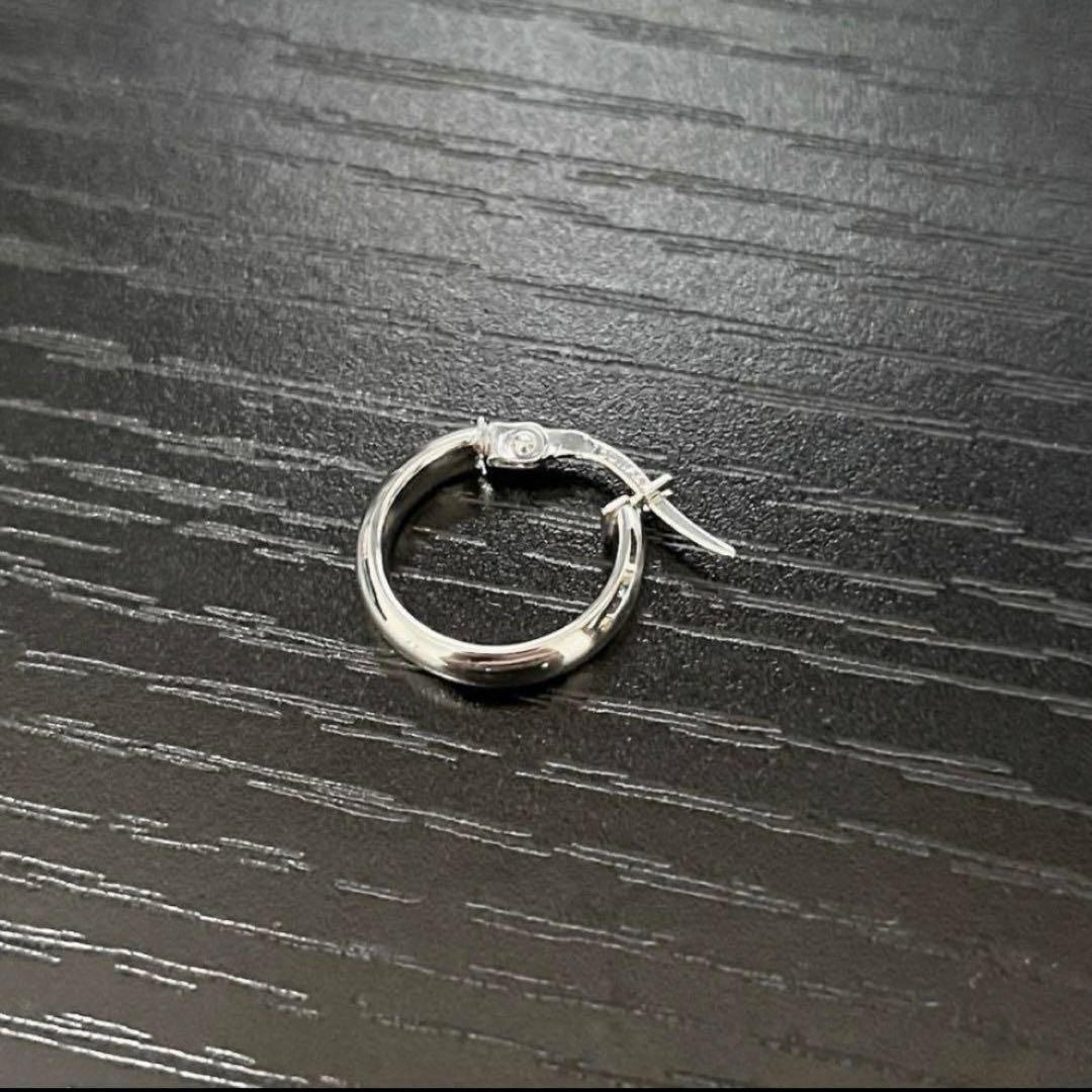 18K 18金 ホワイトゴールド ピアス フープ15mm