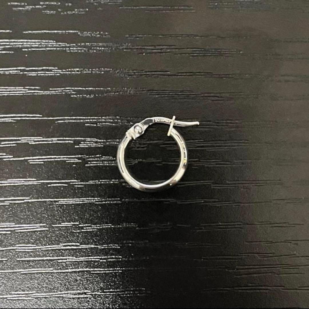 18K 18金 ホワイトゴールド ピアス フープ15mm