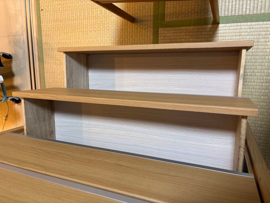 ニトリ　 チェスト　タンス　衣類収納　ナチュラルウッド 6段　レール付