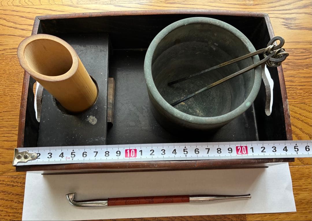 煙草盆　火箸　煙管　真鍮　アンティーク　骨董品　工芸品　まとめ