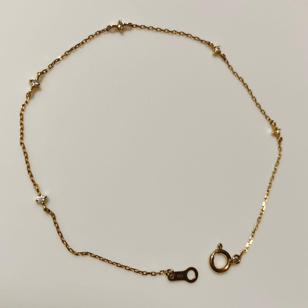 ete ブレスレット イエローゴールド K18 ダイヤモンド 0.05カラット