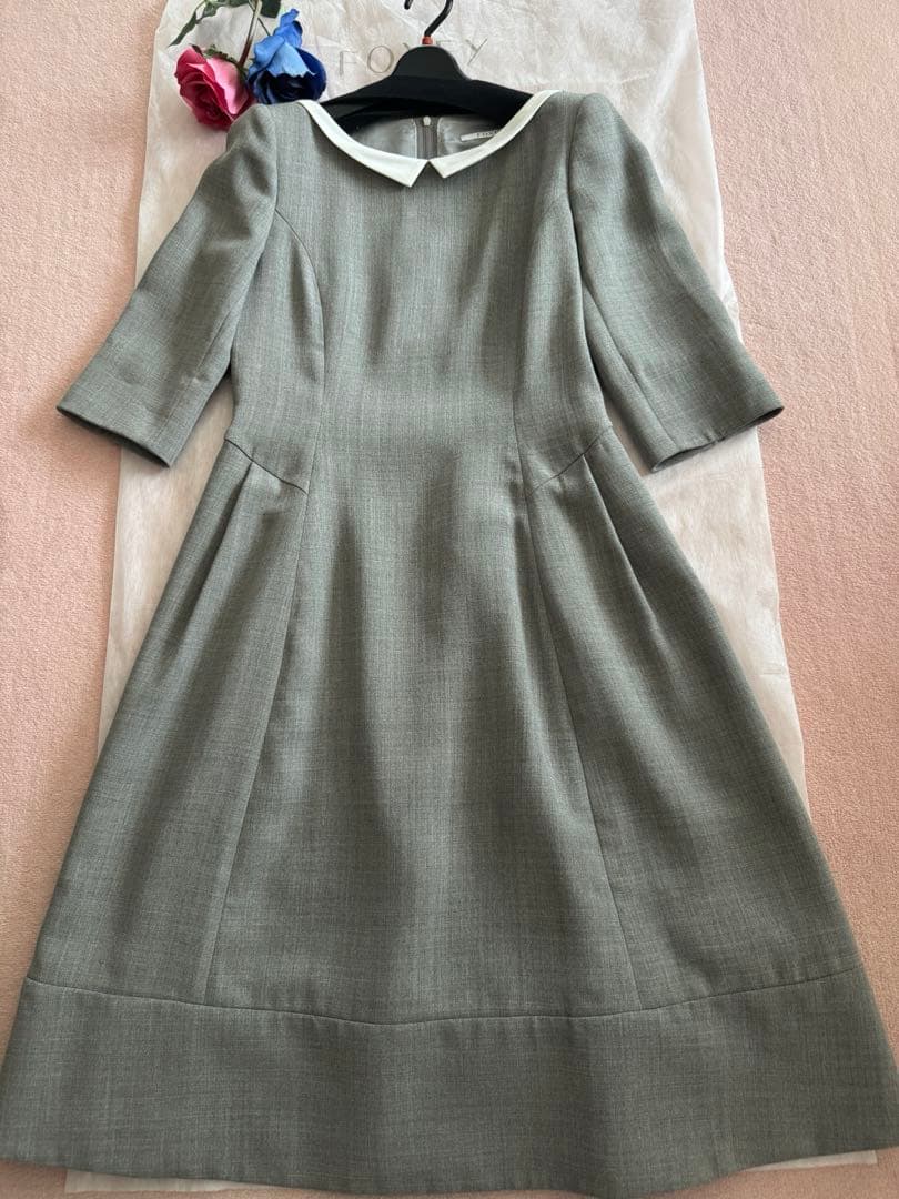 FOXEYワンピースサイズ38グレー