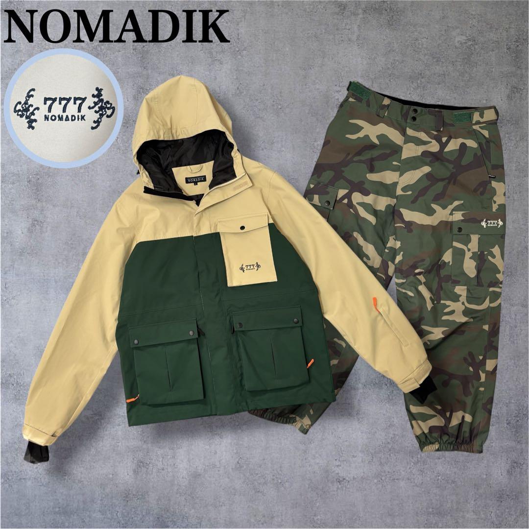 ノマディック NOMADIK スノーボードウェア 上下セット L カモフラ