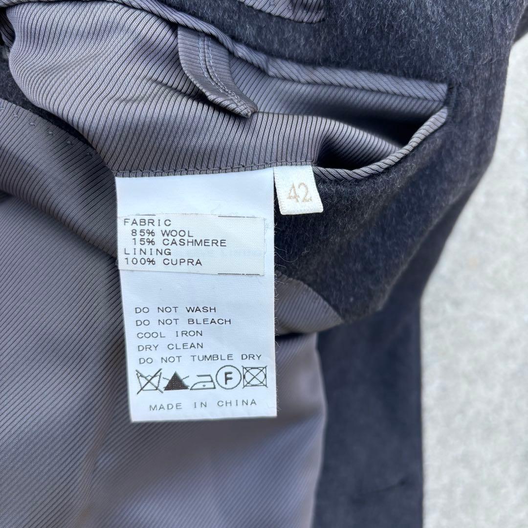 EDIFICE カシミヤ混 イタリア生地 比翼コート 42