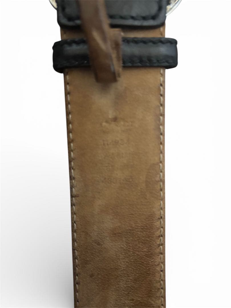 美品‼️GUCCI ベルト 114984 メンズ ブラックレザー 85/34