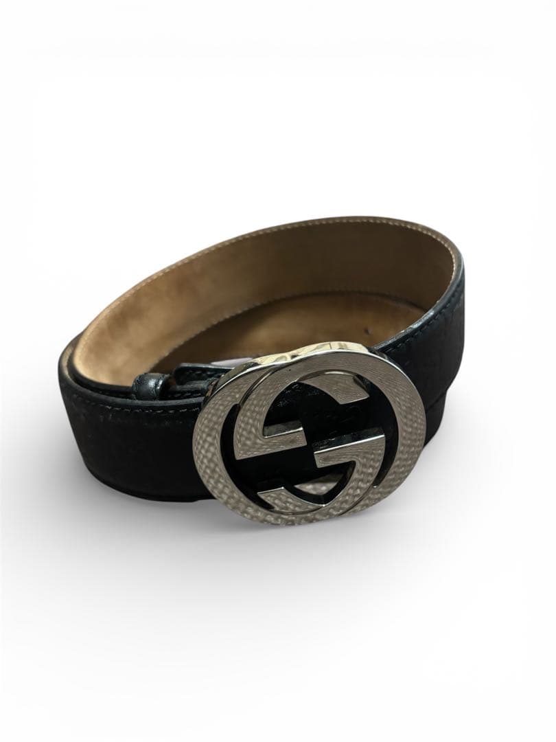 美品‼️GUCCI ベルト 114984 メンズ ブラックレザー 85/34