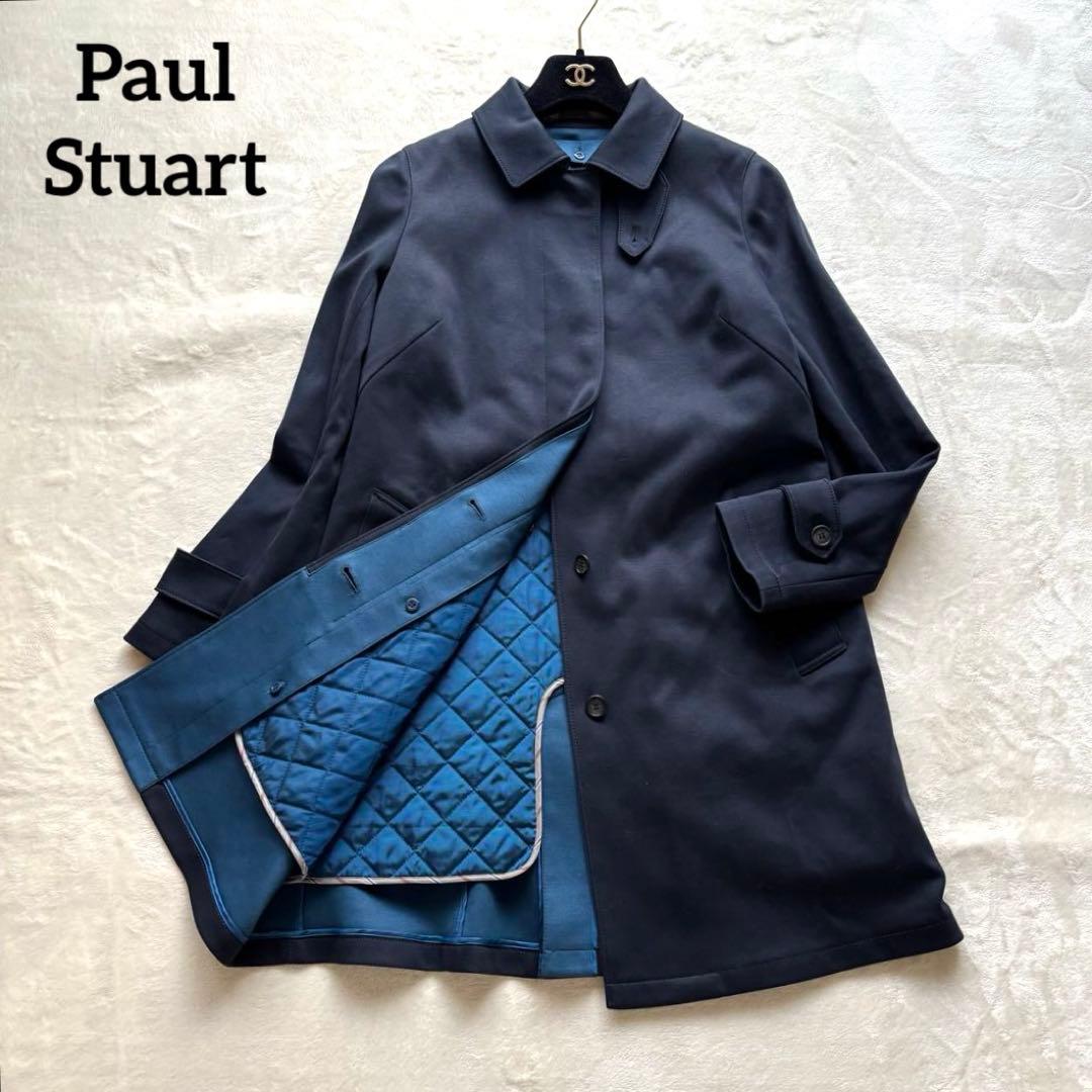 極美品✨ポールスチュアート 中綿ライナー付きステンカラーコート トレンチ M 紺