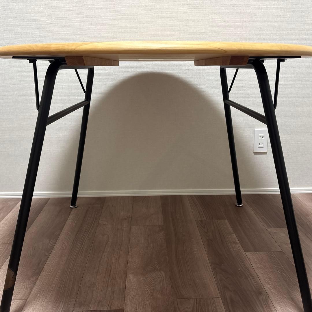 h*d様 モモナチュラル円形木製ダイニングテーブル95cm