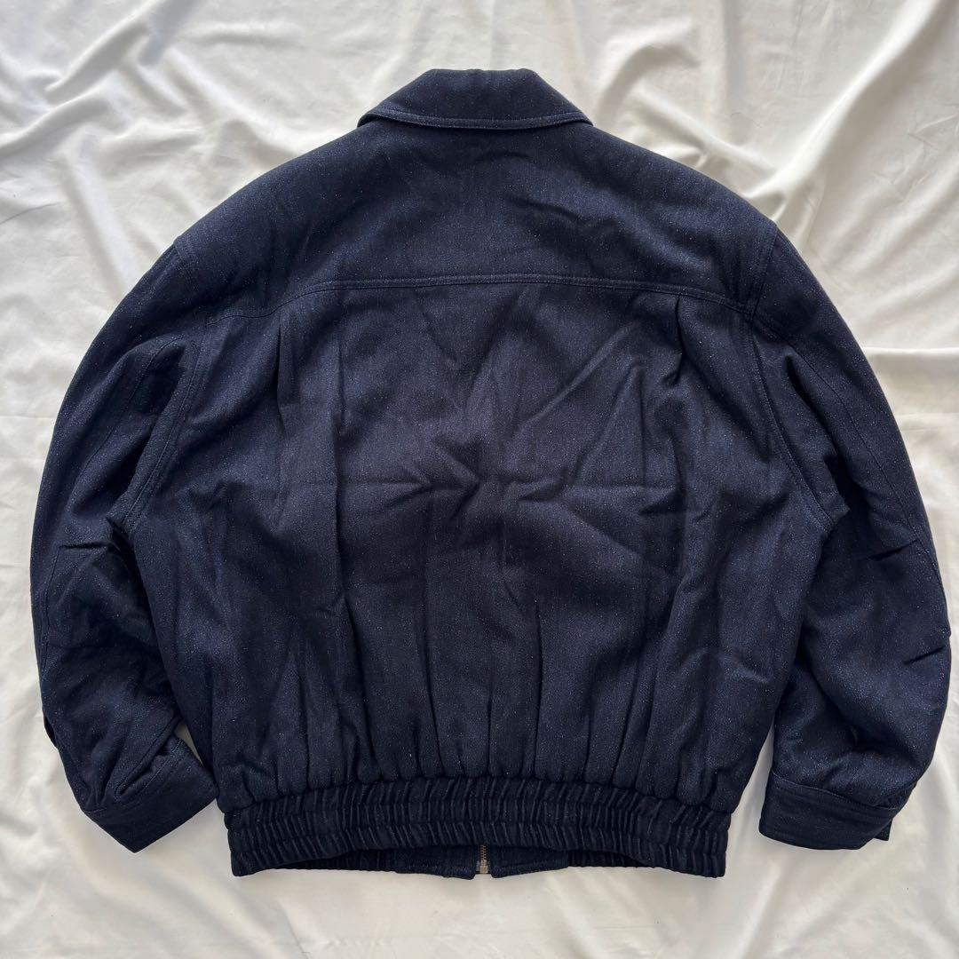 80’s vintage デニム調短丈ブルゾン ウールシルク アメカジ シティー