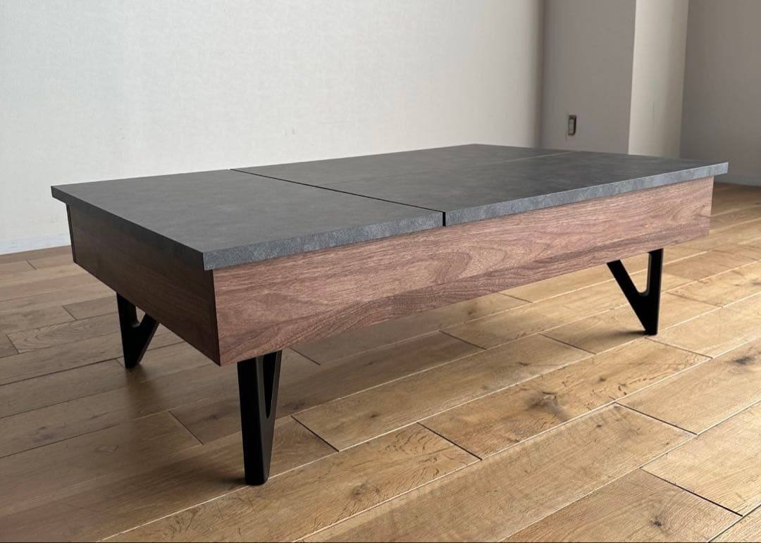 【美品】デュエ センターテーブル セラミック柄 グレー ※送料無料